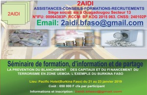 formation à OUAGADOUGOU (Burkina Faso)